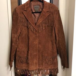 Brandon Thomas suede western fringe jacket